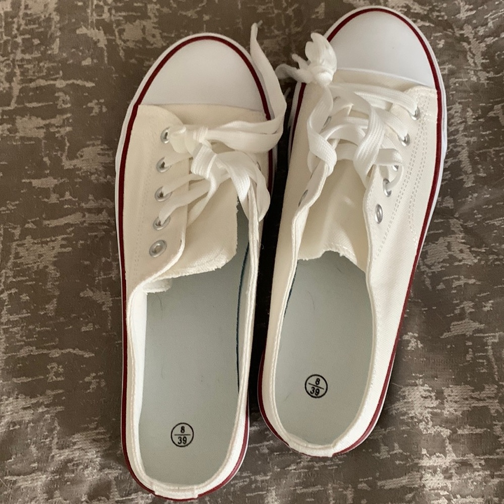 White slip on sneakers